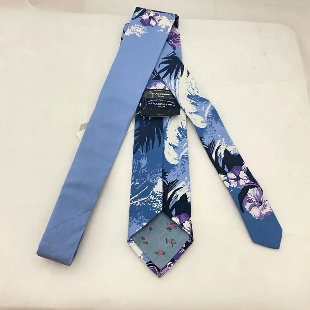 #5632 Roundtree and Yorke Purple Novelty Mens Hawaiian Surfer Necktie, Tie 57X3